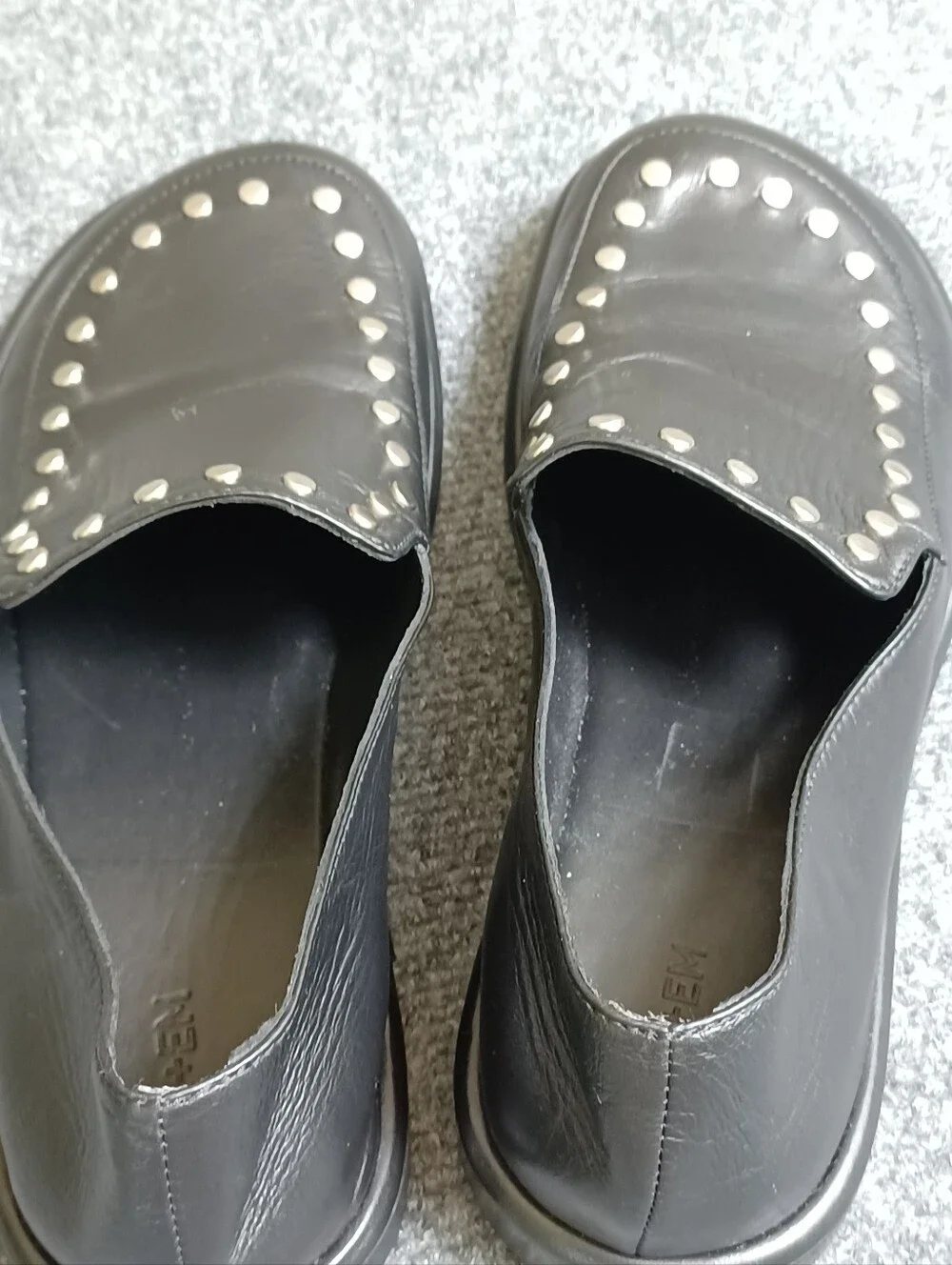 ME+EM Studded Travel Loafer Shoe Size 38 US 8 Women Leather Black Quiet Luxury